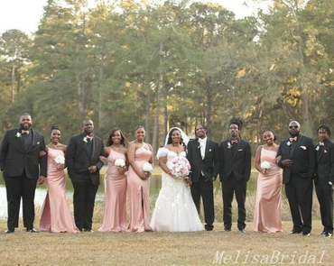 Mismatched Light Pink Mermaid Long Bridesmaid Dresses,BD223