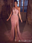 Sparkle One Shoulder Sexy High Slit Sheath Evening Gown Long Formal Dresses Prom Dresses,MB396
