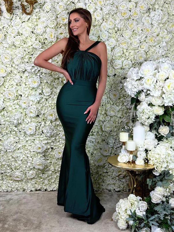 Sexy Green Mermaid Sleeveless Maxi Long Evening Gown Prom Dresses,MB174