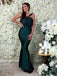 Sexy Green Mermaid Sleeveless Maxi Long Evening Gown Prom Dresses,MB174