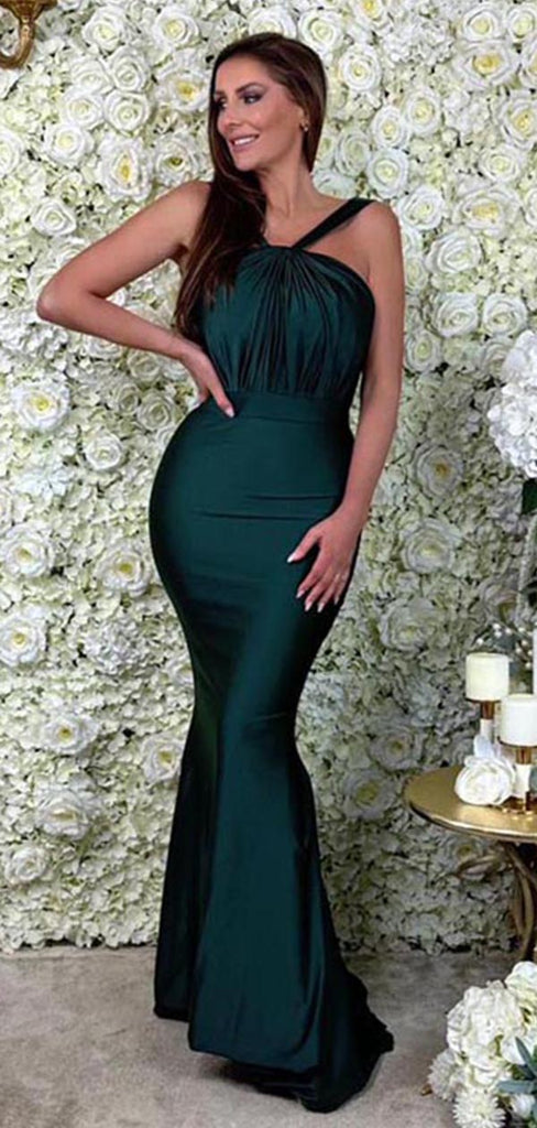 Sexy Green Mermaid Sleeveless Maxi Long Evening Gown Prom Dresses,MB174