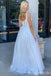 Sexy Straight Neck A-Line Ivory White Evening Gown Maxi Long Formal Dresses Prom Dresses,MB515