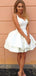 Sexy V-neck Ball Gown Charming Short Homecoming Dresses with Ruffles, HD247