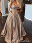 Sexy Elegant A-line Strapless Evening Gown Long Prom Dresses with Pockets ,MB242