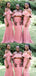 Blush Pink Strapless Mermaid Long Bridesmaid Dresses,BD218