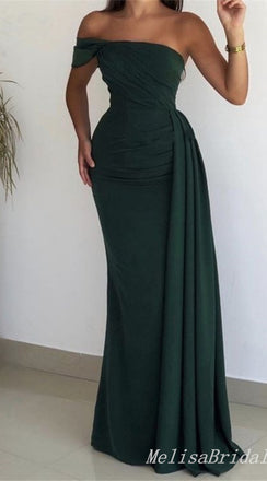 Off Shoulder Green Mermaid Evening Gown Maxi Long Evening Party Prom Dresses  ,MB787