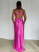 Elegant V Neck Satin Mermaid Long Prom Dress Online,MB10973