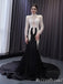 Gorgeous Long Sleeves Mermaid Lace up Back Party Dress Long Prom Dresses to Impress ,MB957