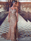 Sparkle One Shoulder High Slit Sheer Corset Bodice Sweetheart Mermaid High Slit Evening Gown Long Formal Dresses Prom Dresses ,MB362