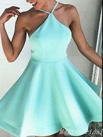 Sexy Elegant Open Back Simple A-Line Short Homecoming Dresses With Pleats, HD312
