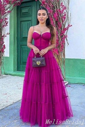 Spaghetti Straps Sheer Corset Bodice A-line Evening Gown Maxi Long Evening Party Prom Dresses ,MB742