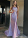 One Shoulder Mermaid Long Prom Dresses with Trailing ,MB10978