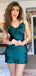 Elegant Green Spaghetti Straps Simple Cheap Short Homecoming Dresses, HD161