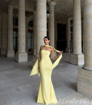 Daffodil Strapless Mermaid Evening Gown Maxi Long Evening Party Prom Dresses,MB790