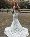 Elegant White Spaghetti Straps Tulle Lace Appliques A-Line Long Cheap Wedding Dresses,WD66