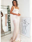 Elegant Light champagne Mermaid Sleeveless Evening Prom Dresses,MB136