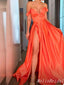 Sexy Plunging High Slit Strapless Off-The-Shoulder A-Line Evening Gown Long Formal Dresses Prom Dresses,MB401