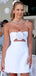 Elegant White Floral Short Simple Cheap Homecoming Dresses,HD12