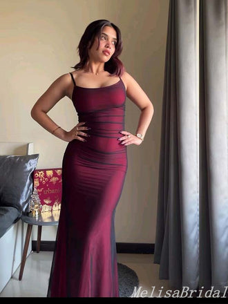 Sexy Spaghetti Straps Mermaid Evening Gown Maxi Long Formal Dresses Prom Dresses ,MB423