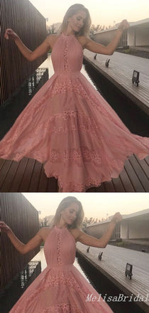 Elegant Lace Appliques A-Line Evening Gown Maxi Long Formal Dresses Prom Dresses ,MB424