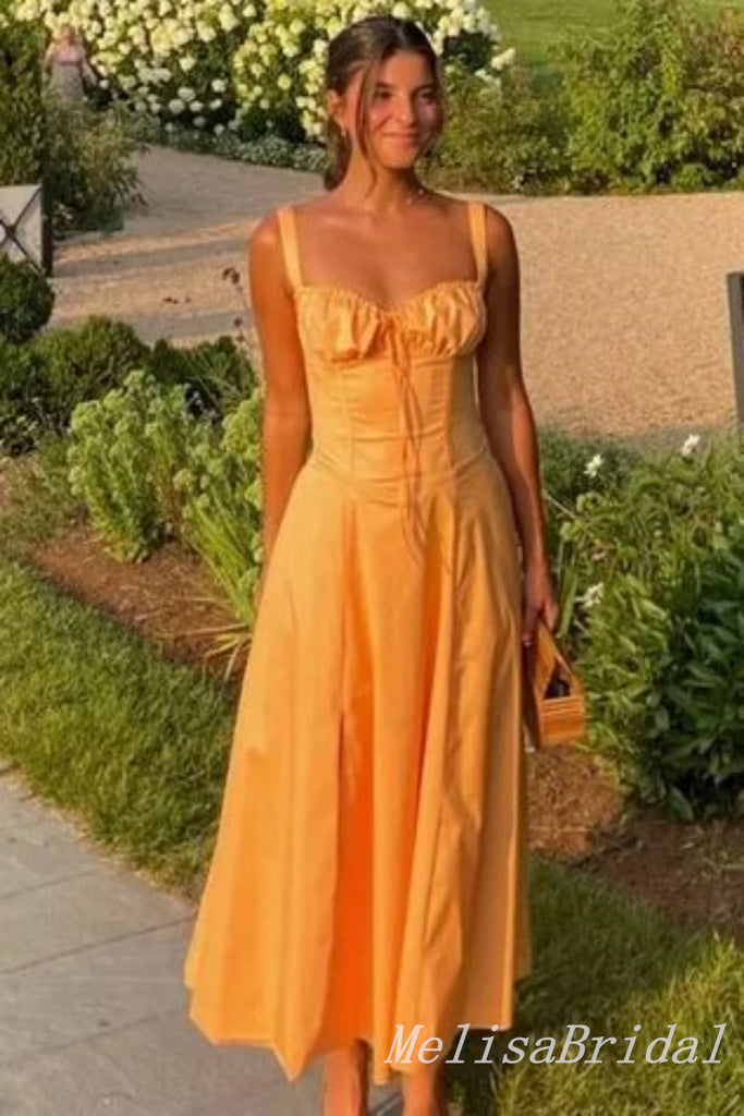 Elegant Orange Sweetheart A-line  Long Prom Dresses to Impress ,MB938