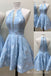 Blue Appliques A-line Graduation Party Short Homecoming Dresses , HD466