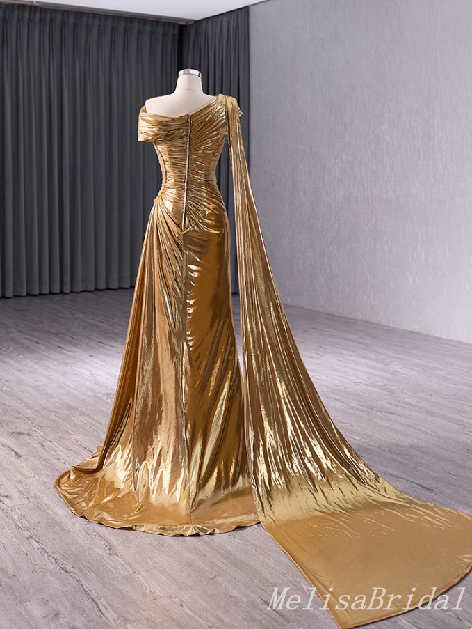 Stylish Gold Mermaid Party Dress Long Prom Dresses to Impress ,MB961