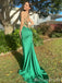 Sexy Green Spaghetti Straps Lace Up Back Deep V-Neck Evening Gown Maxi Long Formal Dresses Prom Dresses,MB523