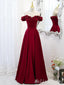 A-Line Lace Up Back Evening Gown Maxi Long Formal Dresses Prom Dresses With Ruffles,MB563