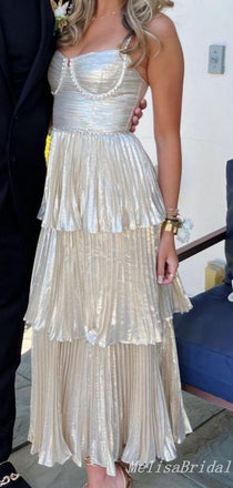 Elegant Spaghetti Straps A-Line Layer Graduation Party Homecoming Dresses, HD342