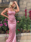 Elegant Spaghetti Straps Pink Mermaid Evening Gown Maxi Long Formal Dresses Prom Dresses,MB450