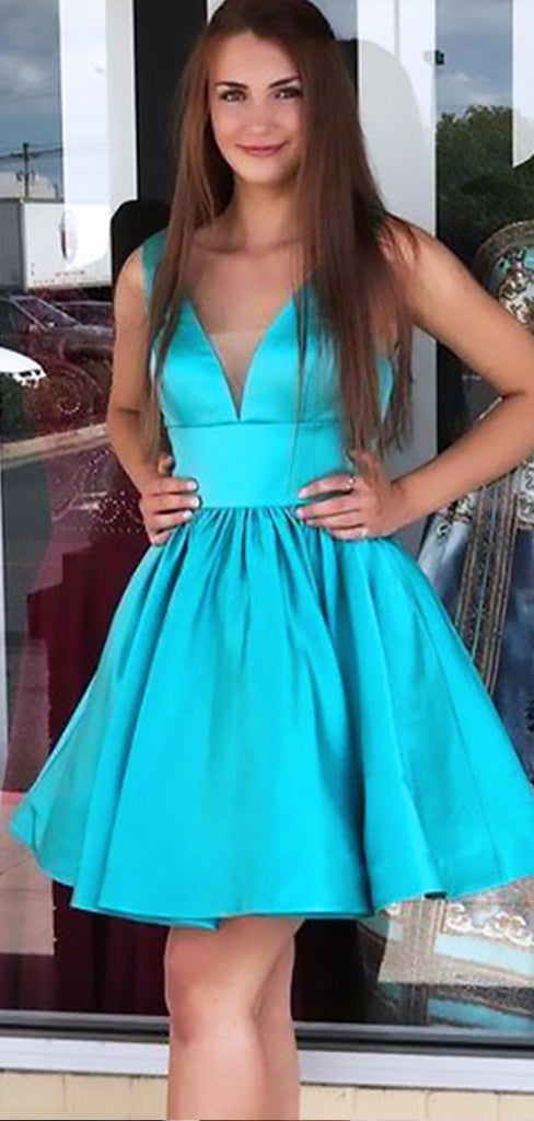 Elegant Blue Pleats Simple Cheap Sheath Short Homecoming Dresses, HD217