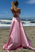 Elegant Spaghetti Straps Lace up Back A-line Long Party Dress Prom Dresses ,MB1030