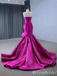 Sexy Hot Pink Strapless  Mermaid Party Dress Long Prom Dresses to Impress with Trailing  ,MB965