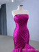 Sexy Hot Pink Strapless  Mermaid Party Dress Long Prom Dresses to Impress with Trailing  ,MB965