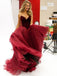 Elegant V-Neck A-Line Sheer Corset Evening Gown Maxi Long Formal Dresses Prom Dresses With Tulle,MB526