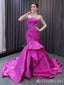 Sexy Hot Pink Strapless  Mermaid Party Dress Long Prom Dresses to Impress with Trailing  ,MB965