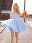 Elegant Charming Sweetheart A-Line Spaghetti Straps Short Homecoming Dresses With Pleats, HD327