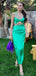 Unique Green Spaghetti Straps Mermaid Sleeveless Evening Prom Dresses,MB142