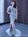 Shiny Blue Mermaid Party Dress Long Prom Dresses to Impress ,MB966