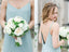 Cheap Mismatched Blue Chiffon A-Line Long Bridesmaid Dresses,BD26