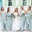 Cheap Mismatched Blue Chiffon A-Line Long Bridesmaid Dresses,BD26