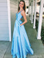 Elegant Spaghetti Straps A-line Evening Gown Long Formal Dresses Prom Dresses,MB406