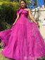 Hot Pink Halter One Shoulder Bow A-line Evening Gown Maxi Long Evening Party Prom Dresses  ,MB750