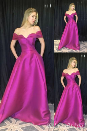 Elegant Off Shoulder A-line Evening Gown Maxi Long Evening Party Prom Dresses ,MB751