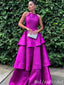 Gorgeous Halter Layer A-line Evening Gown Maxi Long Evening Party Prom Dresses ,MB752