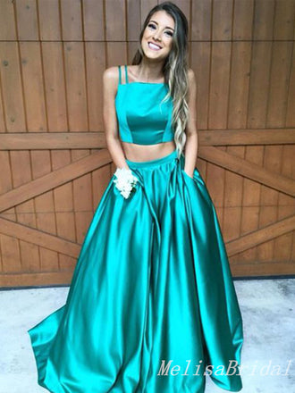 Two Pieces A-line Evening Gown Long Evening Party Prom Dresses,MB833