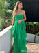 Green Strapless A-line Layer Evening Gown Maxi Long Evening Party Prom Dresses,MB800