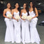 Elegant White Sweetheart Ruffle Simple Cheap Mermaid Long Bridesmaid Dresses ,BD152