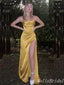 Sexy Simple Spaghetti Straps High Slit Sheath Evening Gown Long Formal Dresses Prom Dresses ,MB392